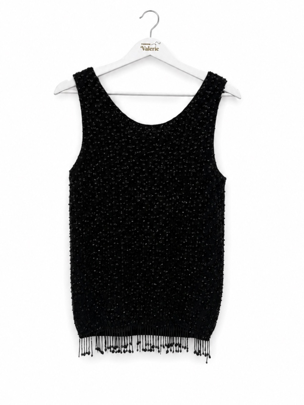 Carol Brent Vintage 50s Black Wool Sweater Knit Tank Top Size Large